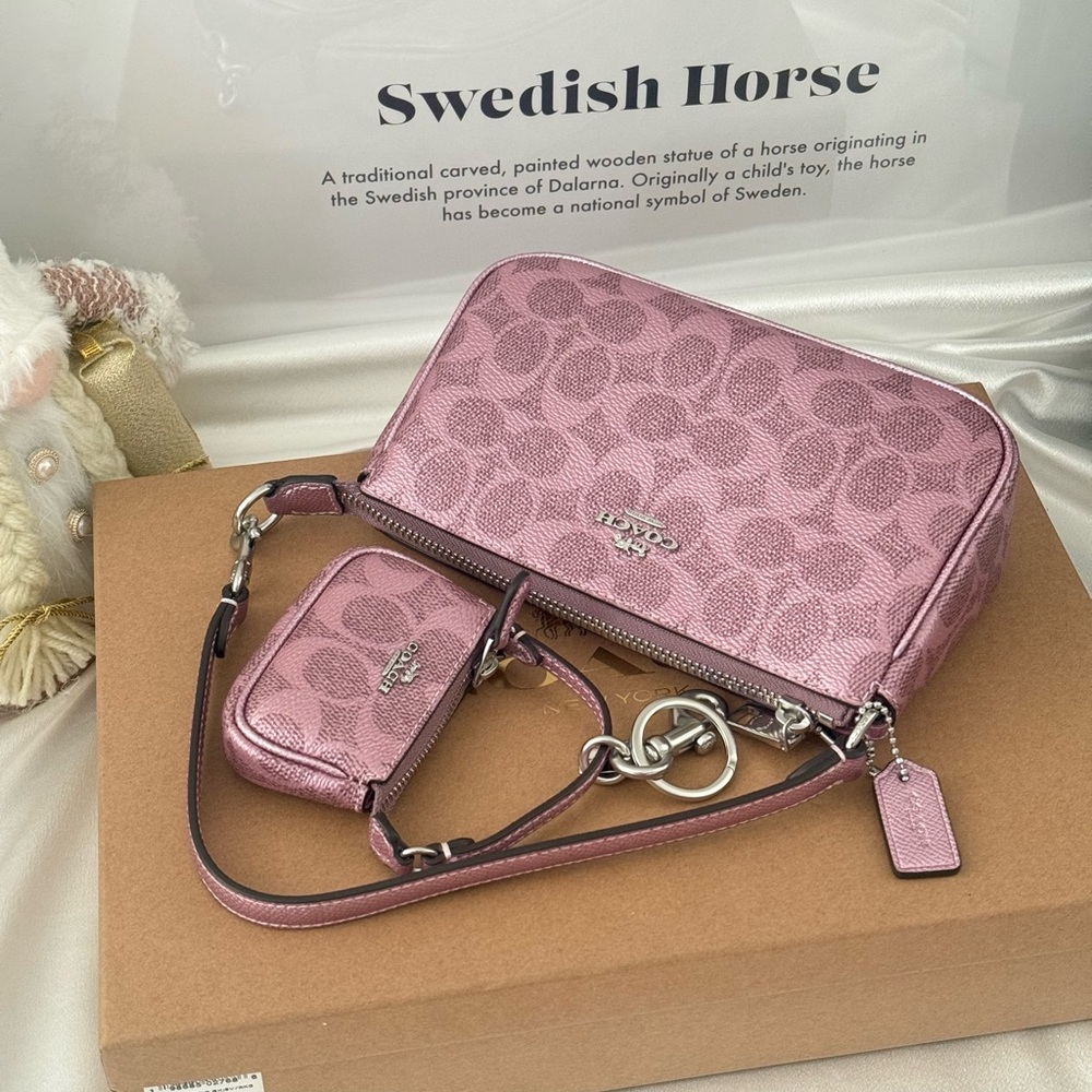 NWT Coach Boxed Nolita 19 And Nolita Bag Charm Set Pink/Rose Holiday Gift - Picture 7 of 10